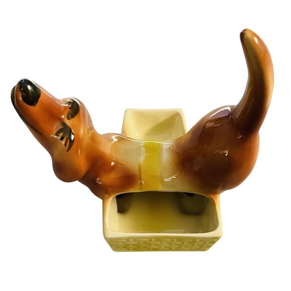 Vintage AL Hirsch “Rover” Dachshund Ceramic Dresser Caddy/Valet Planter MCM 1950 - Picture 3 of 7
